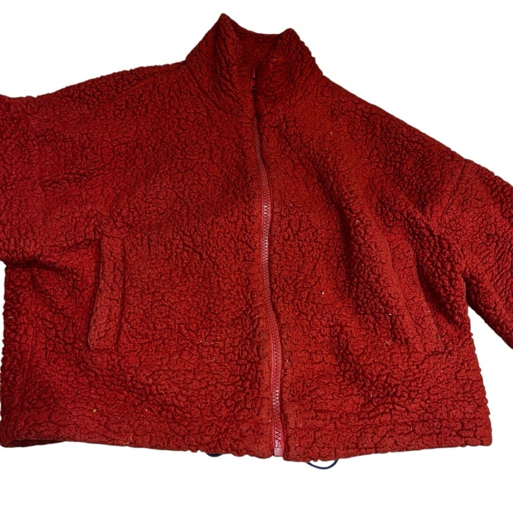 Urban outfitters burnt orange teddy bears warm cozy fuzzy furry jacket medium M - Picture 3 of 8